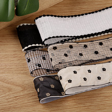 韩版印花边织带DIY手工蝴蝶结发饰材料服装辅料礼品鲜花包装丝带