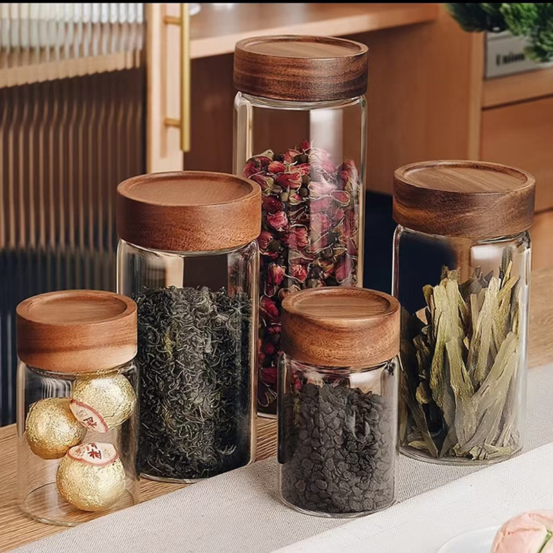 相思木玻璃储物罐咖啡豆茶叶罐厨房杂粮收纳罐高硼硅玻璃密封罐