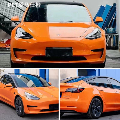 Car Wrap Flame Orange Iridescent Auto Color Change Film - pet-crystal-sunshine-orange-whole-roll