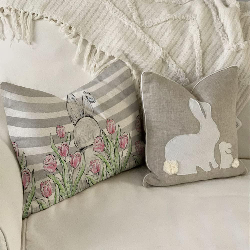 75g Weight Pillow Cases Home Textiles & Decor Type pillow case Event & Party Supplies Polyester Material Rabbit Pattern Simple Style Style Simple Style Rabbit Polyester Pillow Cases 4