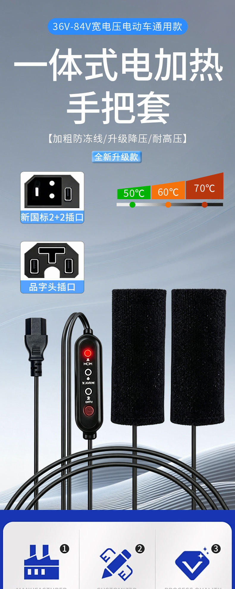 USB electric car electric heating car handle set winter riding warm heating set motorcycle battery car heater handle