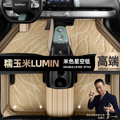Odor-Free, Full-Coverage Car Starry Sky Ayaqaltılar (Kovriklər) - take-a-photo-of-the-car-model-year-and-leave-a-message-beige-leather-beige-starry-sky-blanket-double-layer-model