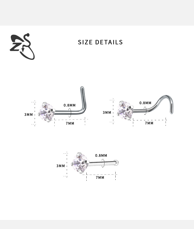 Pointed titanium steel lip stud product view