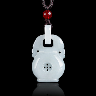 Natural Burmese A- Goods Jade Pendant Ruyi Lock Pendant Ice Hollow Jade Pendant Flower Jade Pendant for Men and Women