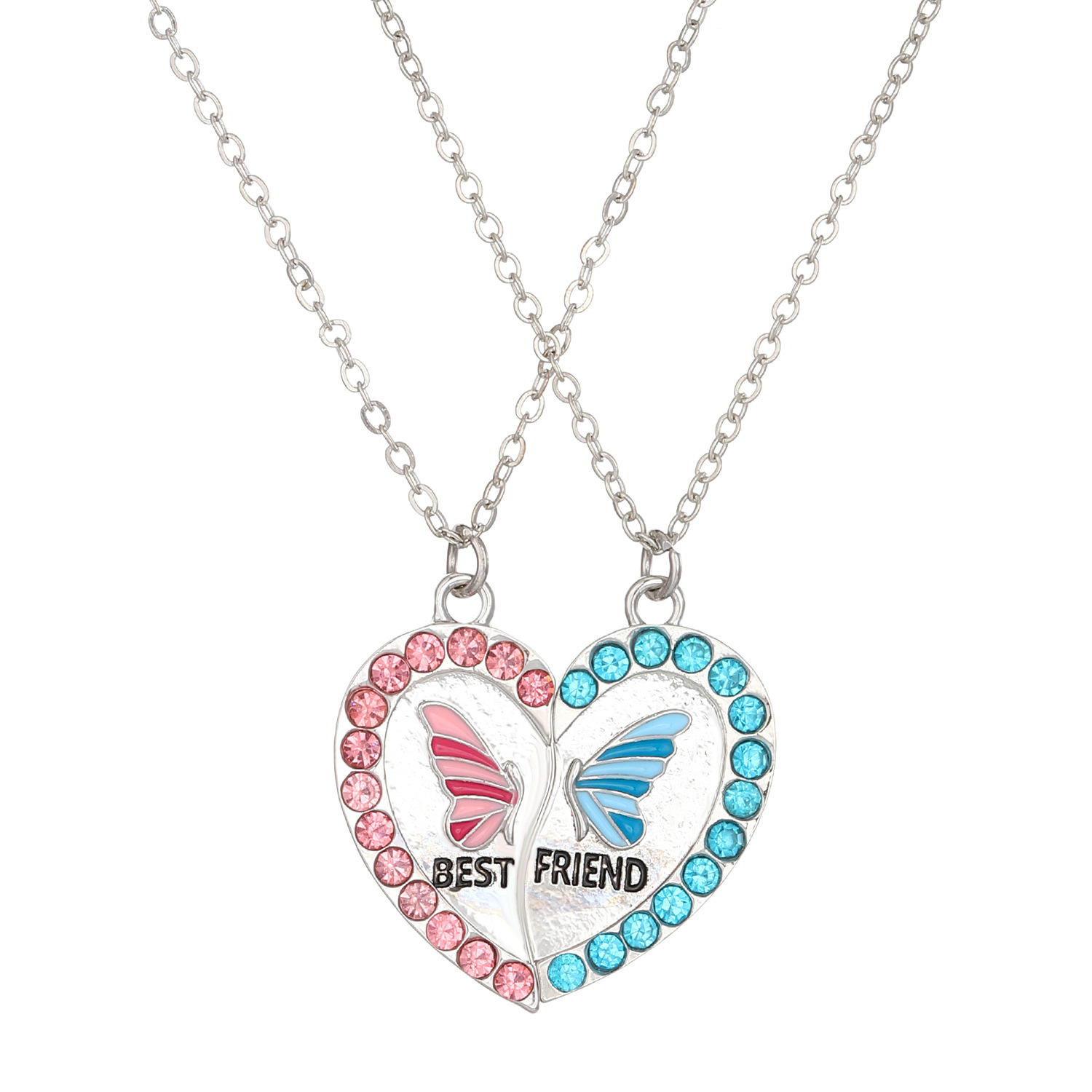 Collana amicizia farfalla con pietre colorate per donna_voghion.com