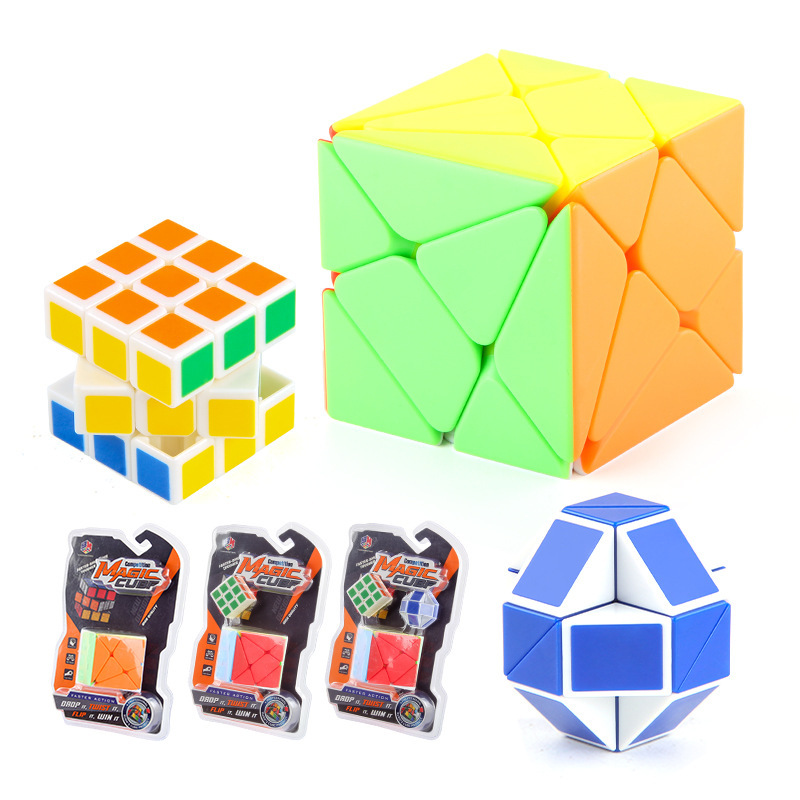 Cubo de transformación de tres niveles de forma alienígena King Kong torsión bola de dedo de cubo de juguete de regla de rube pequeño conjunto de cubo de rube