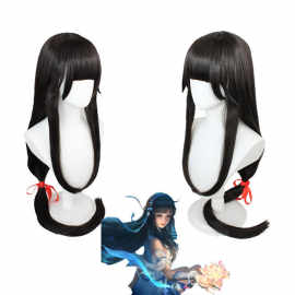 王者西施cos假发齐流海125cm长直发荣耀游戏角色动漫cosplay假发