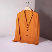 夏季薄款防晒西服外套男中年弹力小西装25新款单排扣冰丝单西上衣