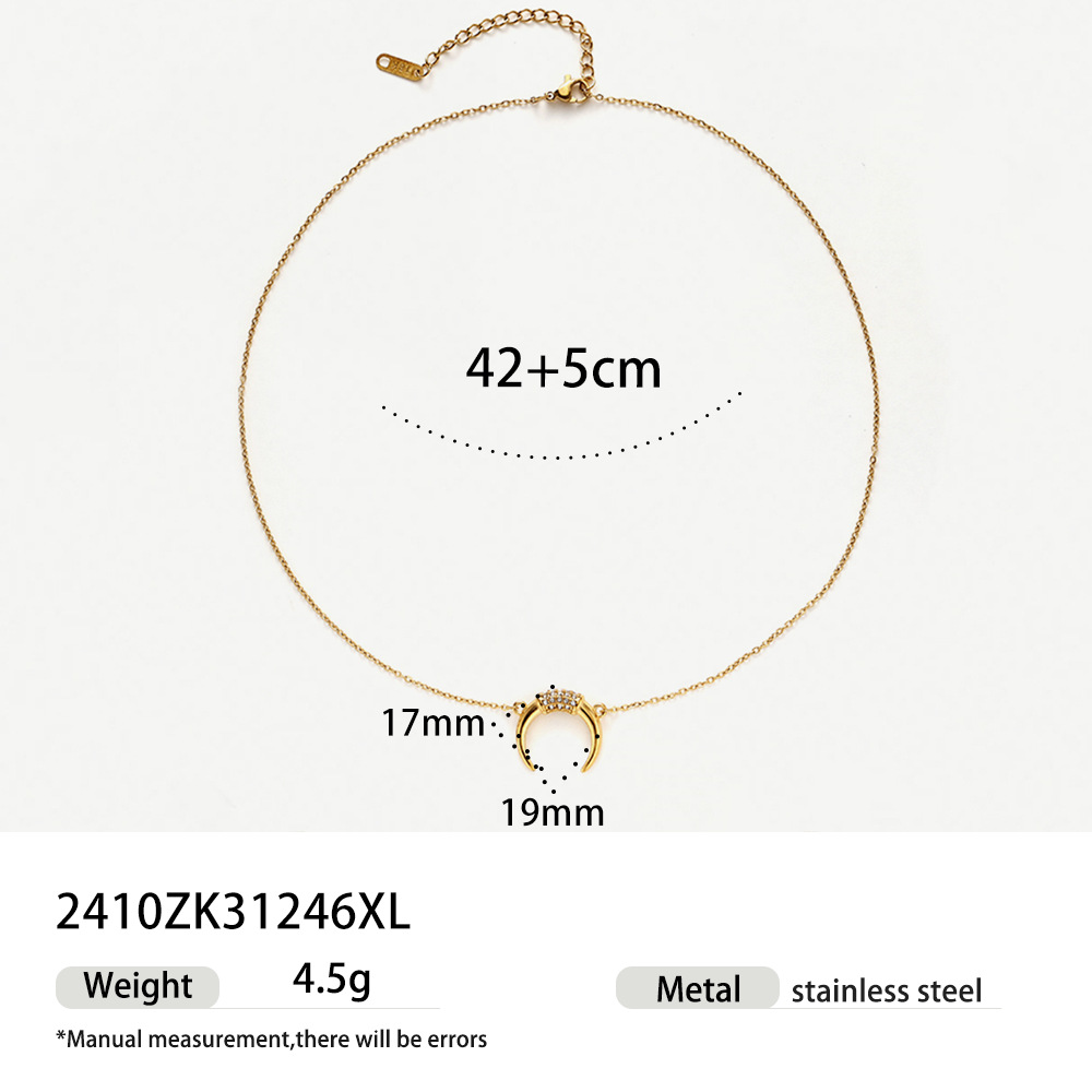 Taena Collar transfronterizo de acero inoxidable Mujer que no se desvanece Collar de acero de titanio de concha natural de todo fósforo Joyería de estilo de vacaciones