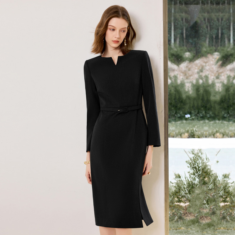 2025 New Autum Black Suit Dress for Women Formal Occasions Classy Elegant Commuter Business Wear Little Black Dress