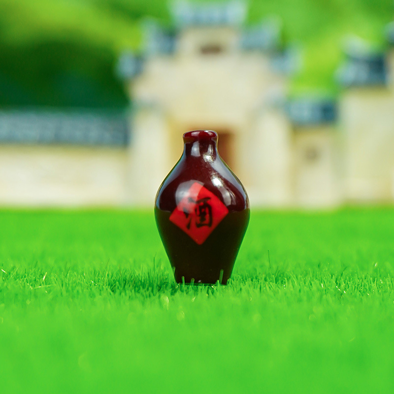 Jarra de vino, jarra de vino, botella de vino, decoración de estilo nacional, modelo de accesorios de micro paisaje, decoración artesanal de resina de bricolaje hecha a mano
