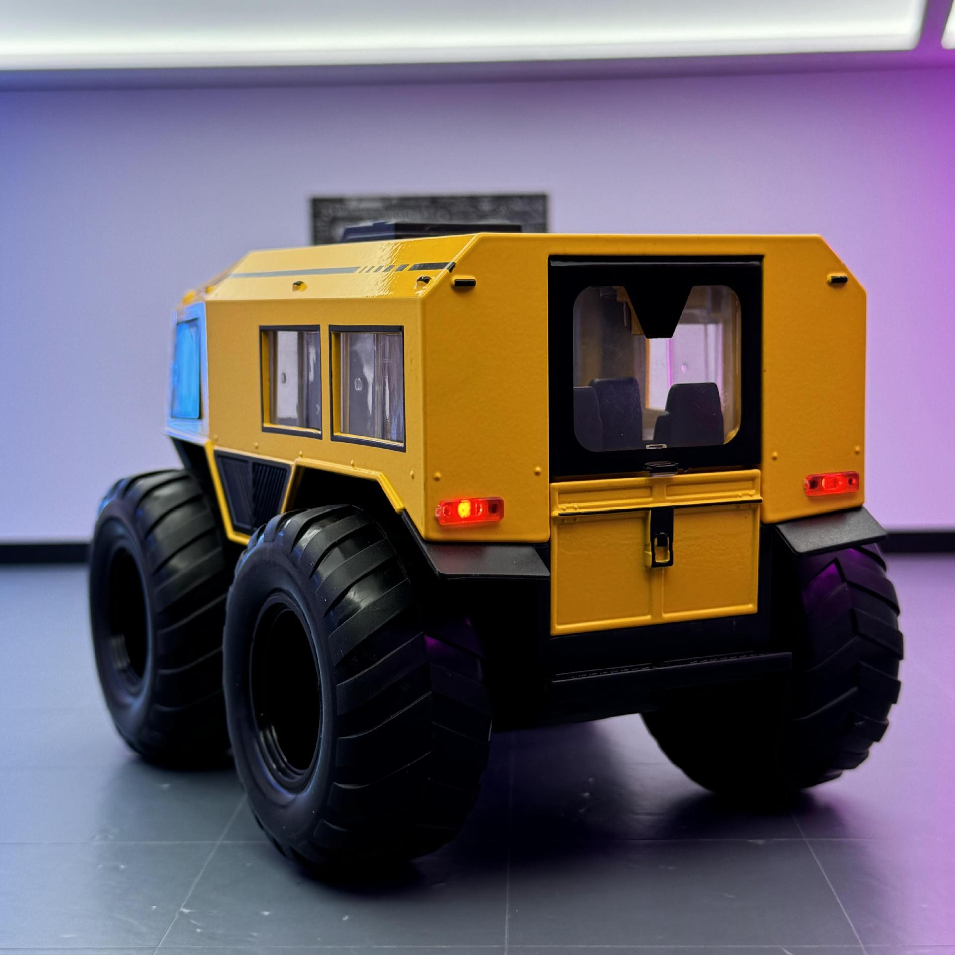 Nuevo modelo de coche de aleación Haodi 1 a 24 todo terreno SHERP de retorno de luz y sonido de juguete, modelo de efecto de sonido de vehículo todoterreno