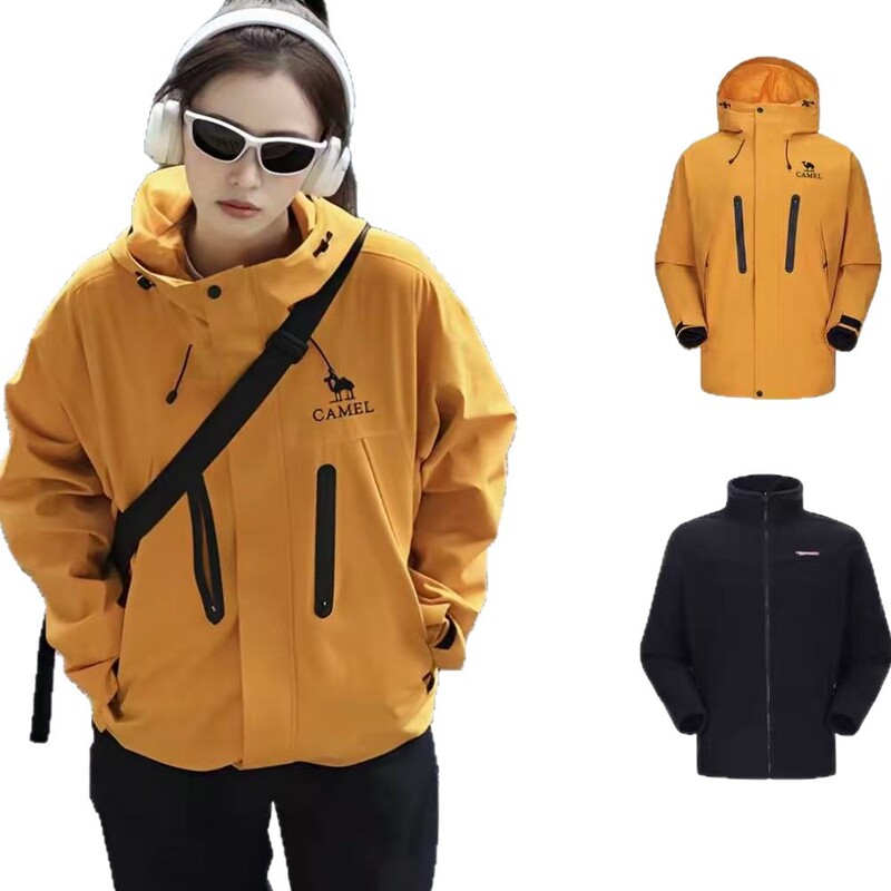 Camel骆驼破晓冲锋衣三合一户外男女同款防风防水登山服徒步外套|undefined