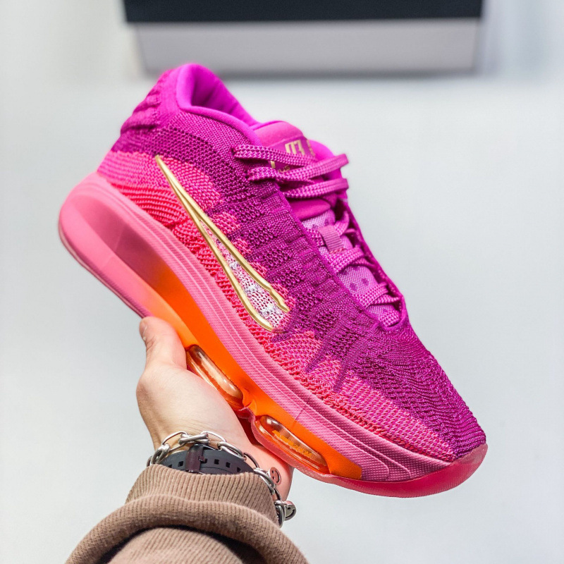 Pure Original Gt Hustle3 Practical Basketball Shoes Pink Purple Non-Slip Shock-Absorbing Air-Cushion Sports Shoes Men's and Women's Casual Trendy Shoes