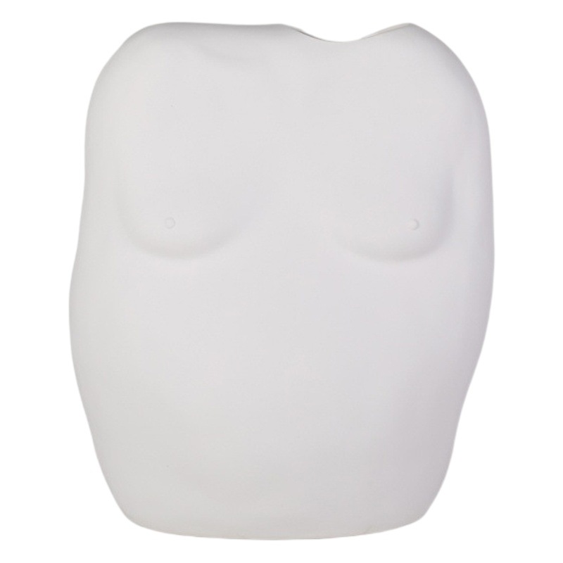 Nórdico liso de cerámica florero blanco decoración cuerpo Arte Abstracto decoración del hogar Decoración suave arreglo floral