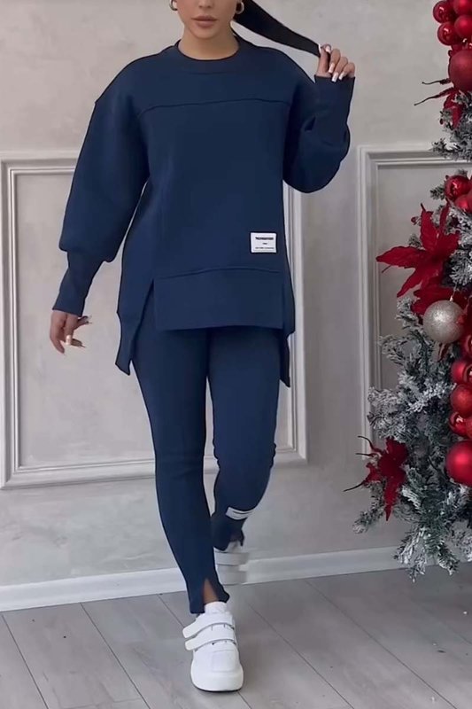 2025年欧美亚马逊独立站跨境女装不规则长袖印花卫衣打底裤套装女|undefined
