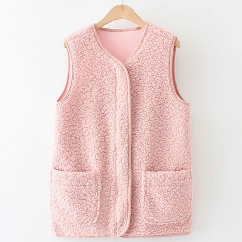 Chaleco de las mujeres nuevo Estilo Chaleco de piel bereber polar estilo coreano Otoño e Invierno versátil chaleco image 10