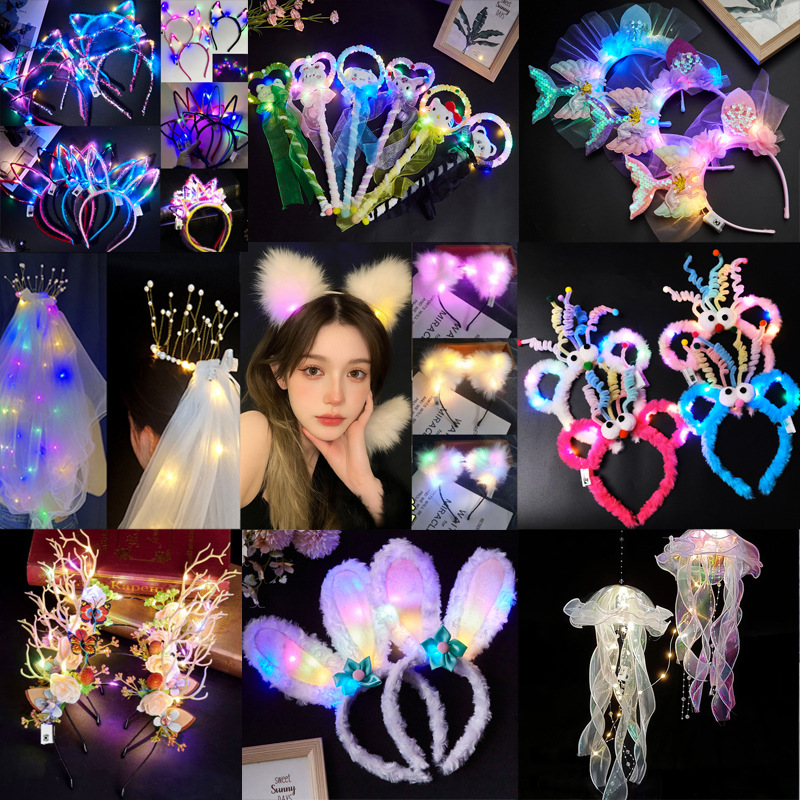 摆摊玩具发光发箍夜市爆款儿童小玩具带灯头饰猫耳朵头箍地推礼品