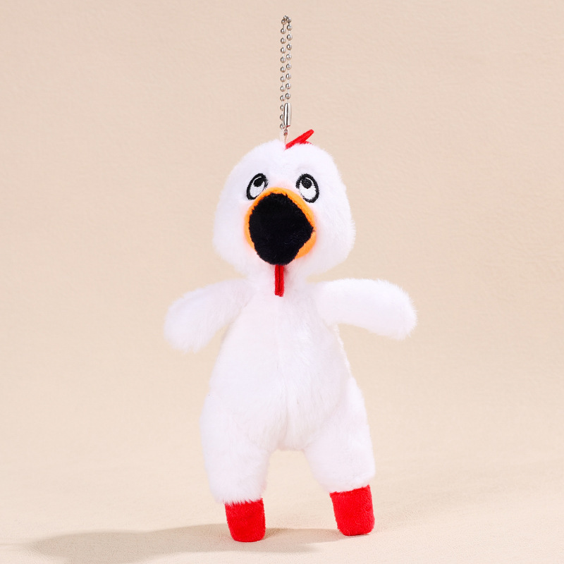 網紅尖叫吶喊小雞掛件創意捏捏樂慘叫雞鑰匙扣書包包掛飾抓機娃娃