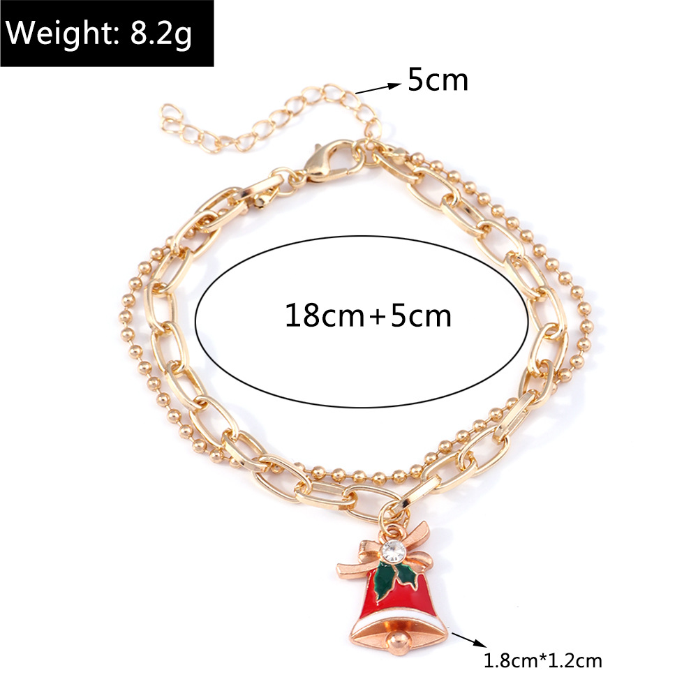 11g Weight Alloy Pendant Material Bracelets Classification Alloy Chain Material 1 Piece Quantity Holiday, Party Occasion Alloy Material Christmas Festival Christmas Tree, Santa Claus Pattern Women's Gender Enamel Design Cute, Simple Style Style Cute Simple Style Christmas Tree Santa Claus Alloy Chain & Link Bracelets Christmas Wholesale 4