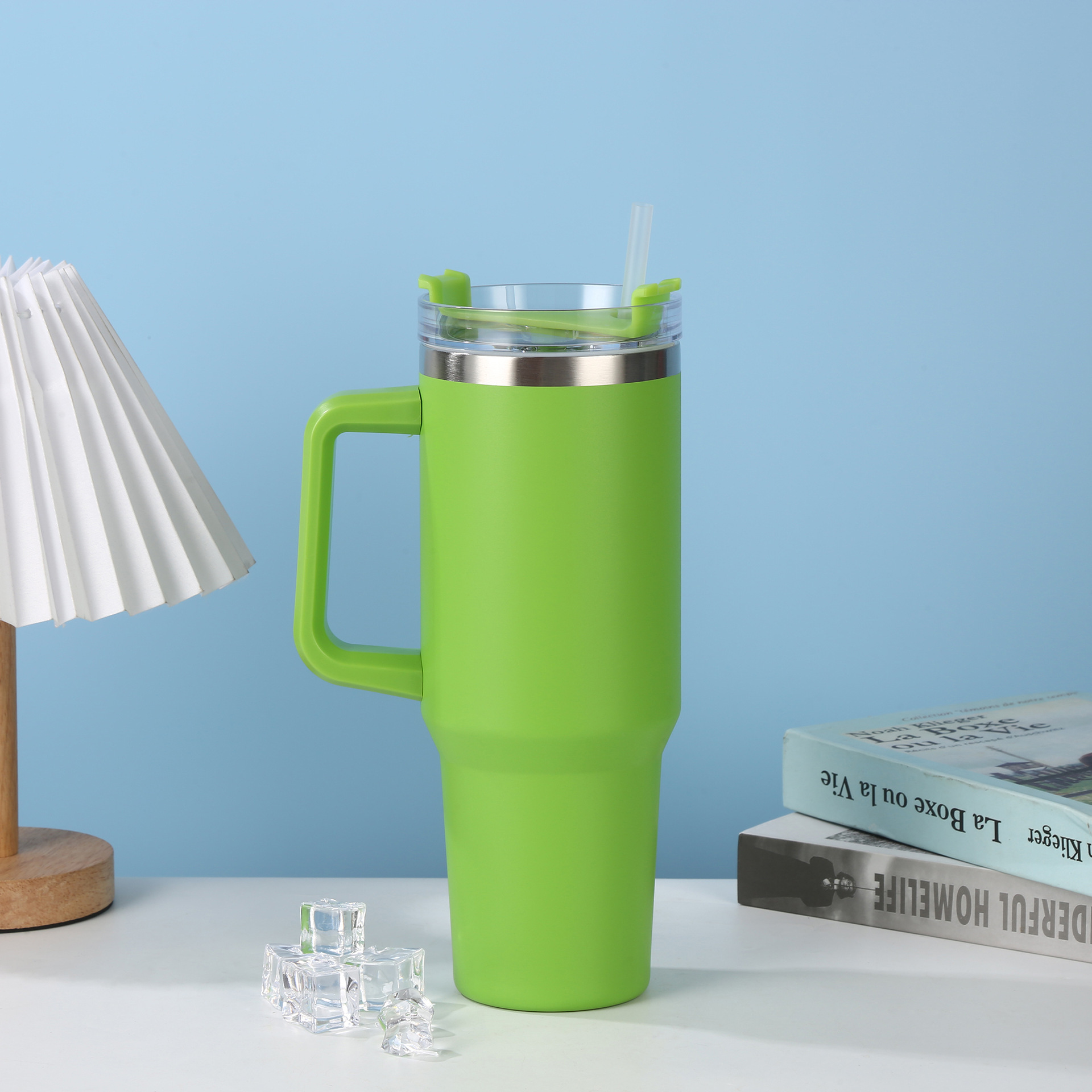 Cross-border 40oz taza de automóvil Big Mac Ice Ba taza 304 taza de acero inoxidable portable taza de paja de automóvil al por mayor