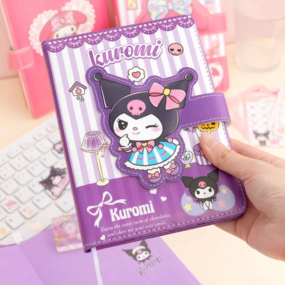 Sanrio, высококачественная фиолетовая ярко-фиолетовая подарочная коробка для студентов, ноутбука, канцелярии, набор