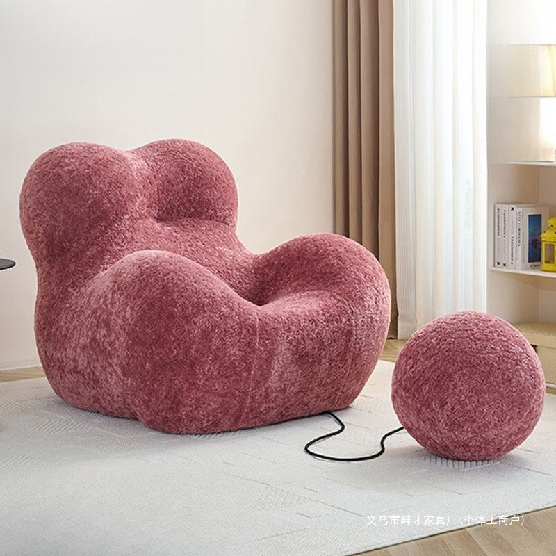 Mom's Embrace Sofa Chair, Lazy Sofa, Single Recliner for Sleeping, Suitable for Living Room, Balcony, Bedroom, Wool Curly Small Sofa Mom's Embrace Sofa Chair, Lazy Sofa, Single Recliner for Sleeping, Suitable for Living Room, Balcony, Bedroom, Wool Curly Small Sofa