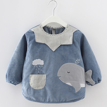 儿童罩衣男宝宝防水防脏吃饭衣男女孩长袖围裙外穿婴儿秋冬反穿衣