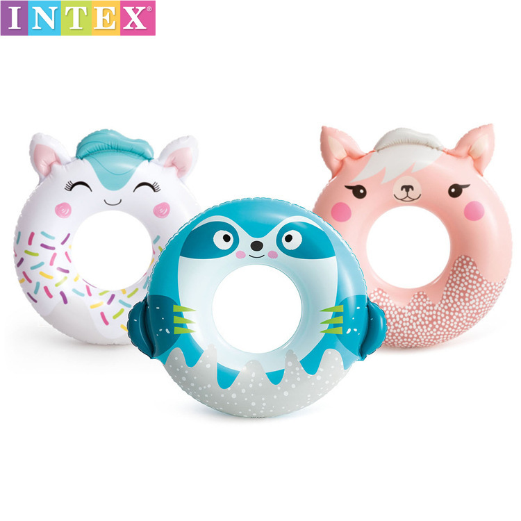 INTEX59266 inflatable swimming ring kitten underarm sloth children's auxiliary swimming ring boys and girls swimming pool floating ring
