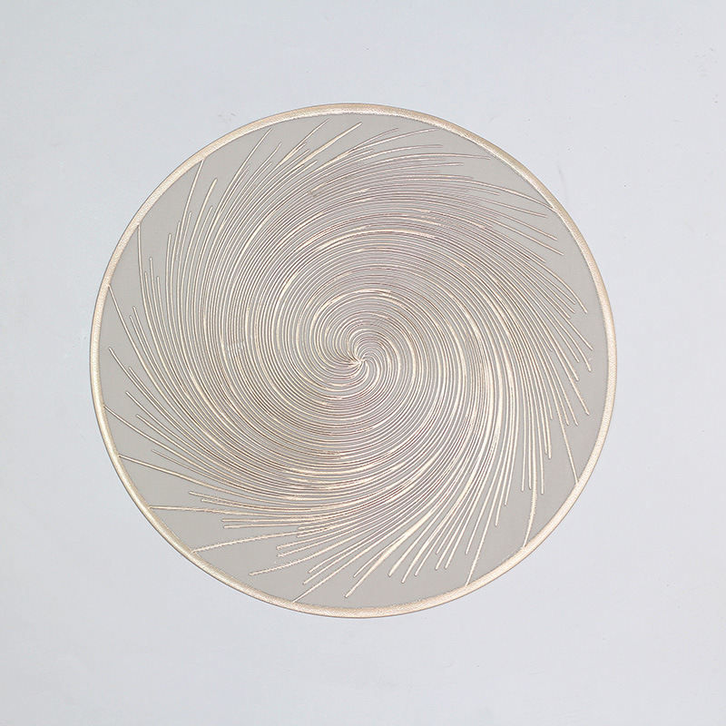 Transfronterizos hogares de mesa de comedor de PVC impermeable, anti-deslizante, creativo, almohadilla de comedor redonda, almohadilla de cocina vórtice