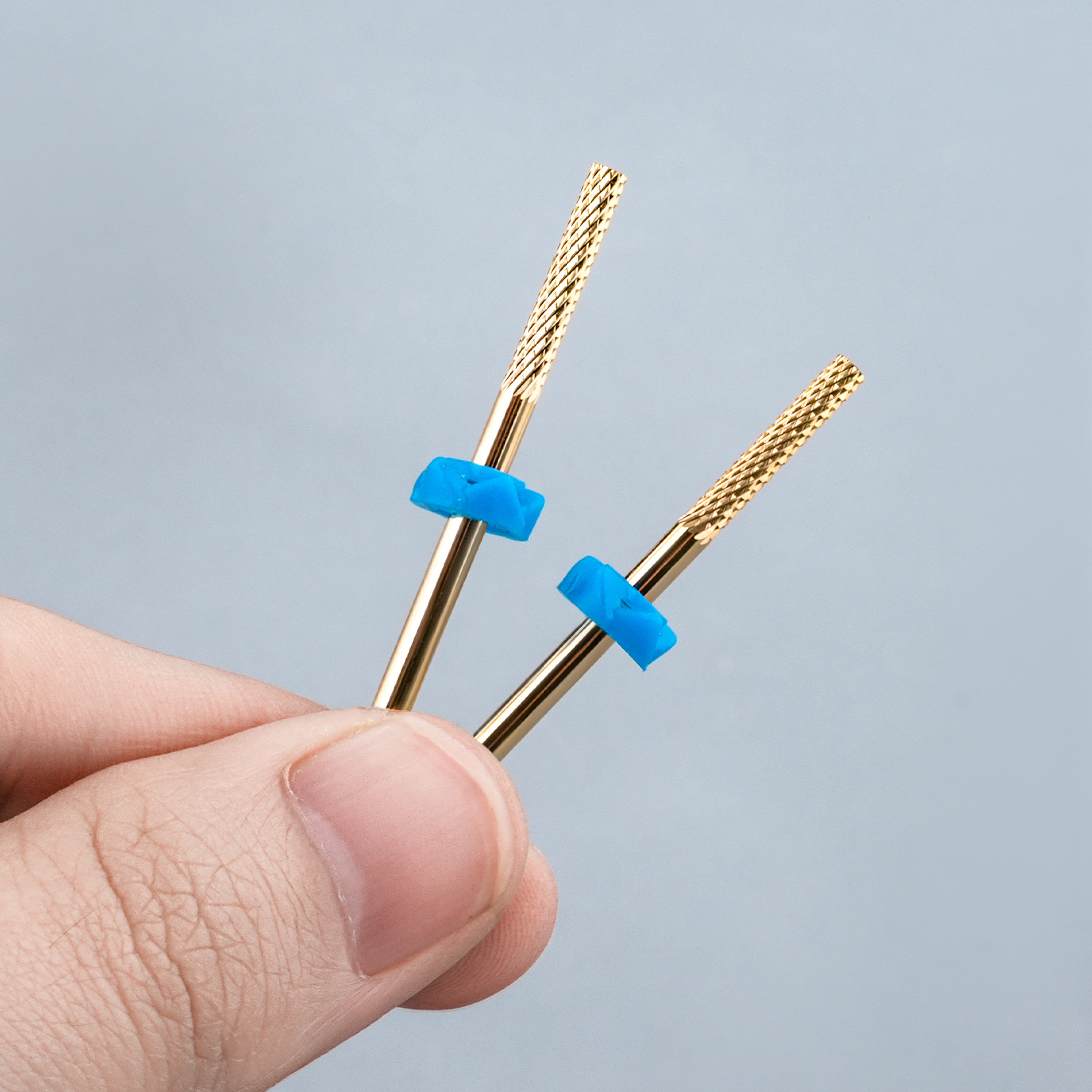 Uña de tungsteno de acero pulido dorado barra de molienda de cabeza plana de eliminación rápida de uñas pasos de eliminación de piel muerta herramientas de manicuría