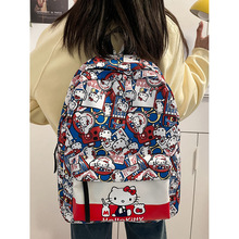 百搭新款hellokitty印花书包网红爆款休闲背包女生逛街上学双肩包