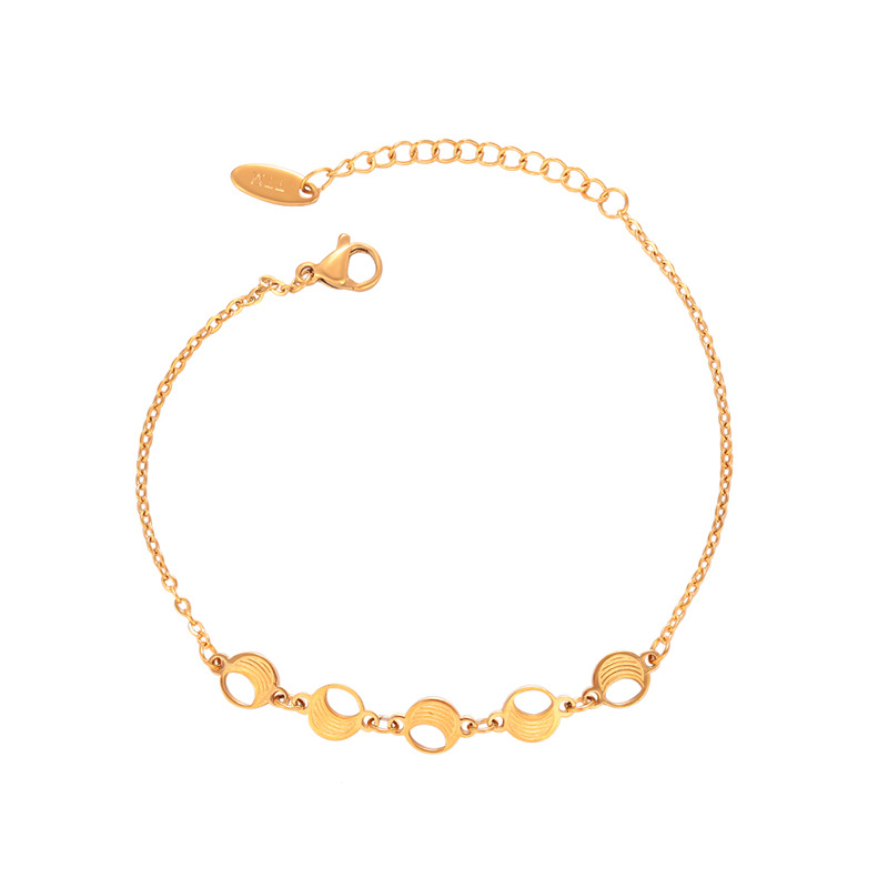 Pulsera Geométrica Redonda de Acero Inoxidable Galvanizado para Mujer