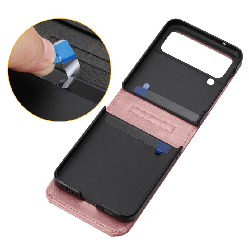 Diamond calf pattern suction leather suitable for Samsung Flip4 foldable screen protector Z Flip3 flip case_voghion.com