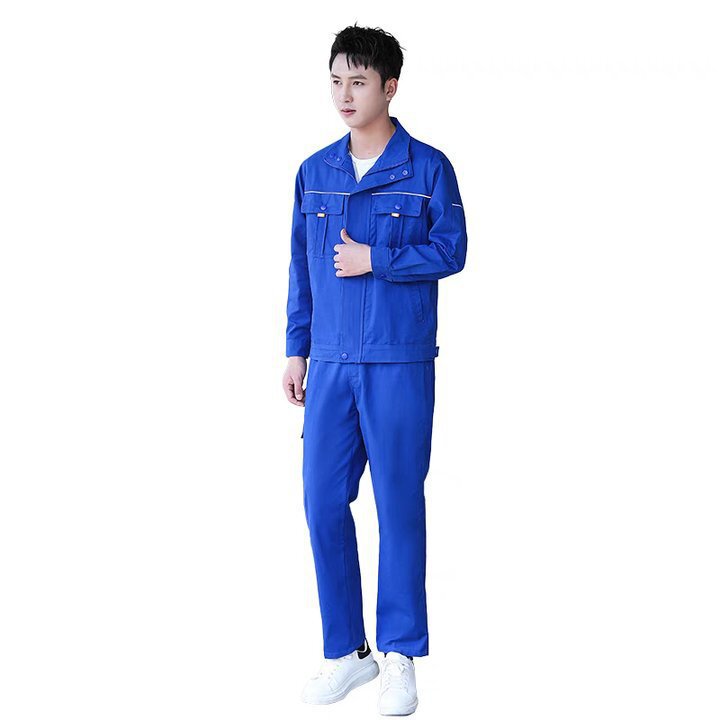 立领纯棉工作服套装电焊防烫劳保服男春秋全棉长袖电网耐磨工作服|undefined