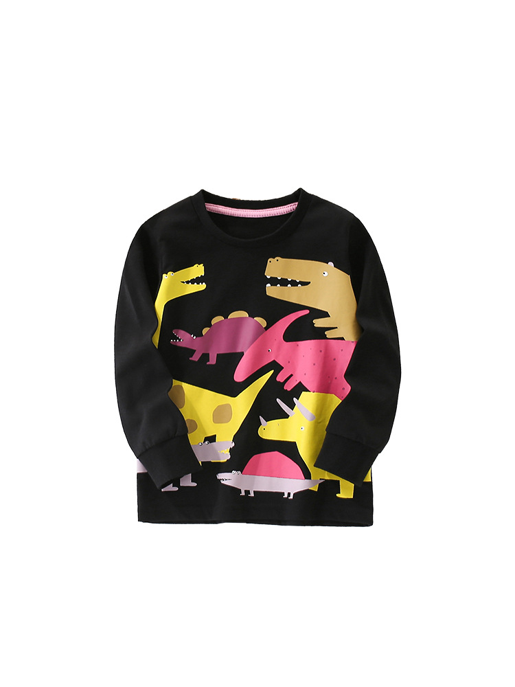 Camiseta de niño malwee transfronteriza otoño e invierno nuevo estilo europeo y americano niños pequeños y medianos cuello redondo manga larga hermosa blusa estampada para niños