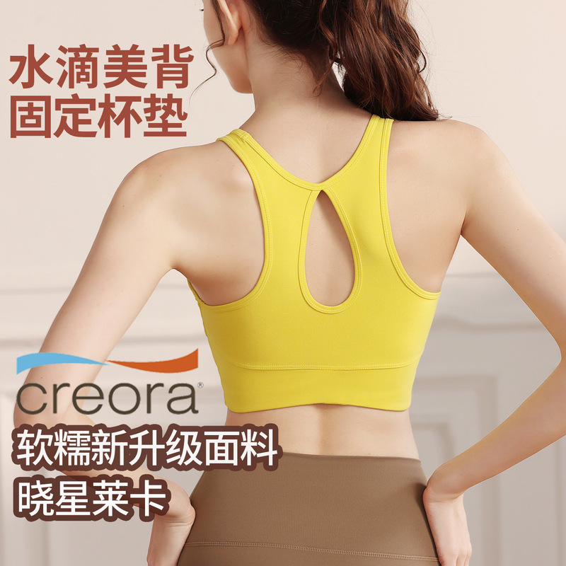 One-Piece Sports Bra for Women, Shock-Proof Running Fitness Wear, Water Drop Beauty Vest with Chest Pad, Yoga Wear, Sports Bra