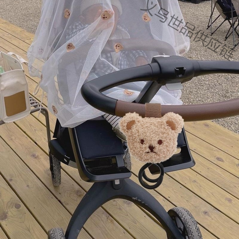 Korean Ins-Style Bear Head Stroller Hook, Stroller Accessories, Baby Stroller Essential, Multifunctional Bag Hook
