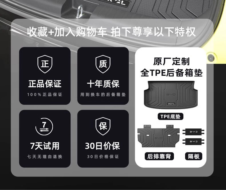 Applicable to BYD Seagull Trunk Mat 25 Surrounding 24 Trunk Mat Interior Decoration Auto Supplies
