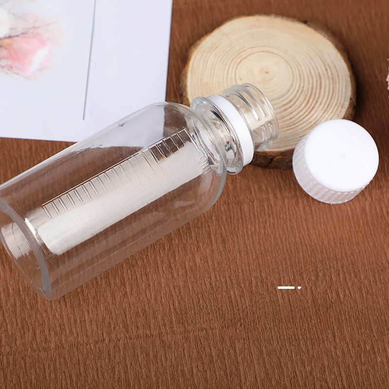 Transparent plastic brown bottle