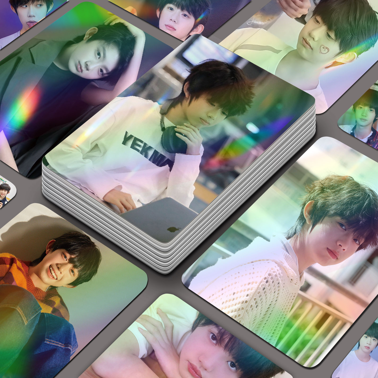 陳奕恆鐳射小卡55張TF家族個人周邊高顏專輯寫真三寸盒裝拍立得卡
