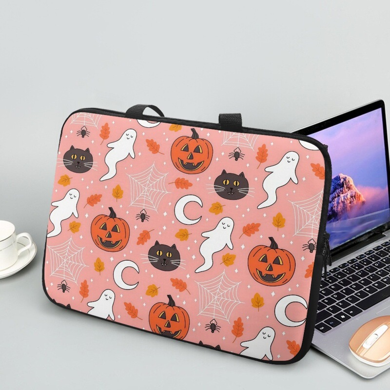 Halloween Cartoon Ghost Pumpkin Head Print Large Capacity Laptop Bag Office Bag Custom Cross-Border Shipping Halloween Cartoon Ghost Pumpkin Head Print Large Capacity Laptop Bag Office Bag Custom Cross-Border Shipping