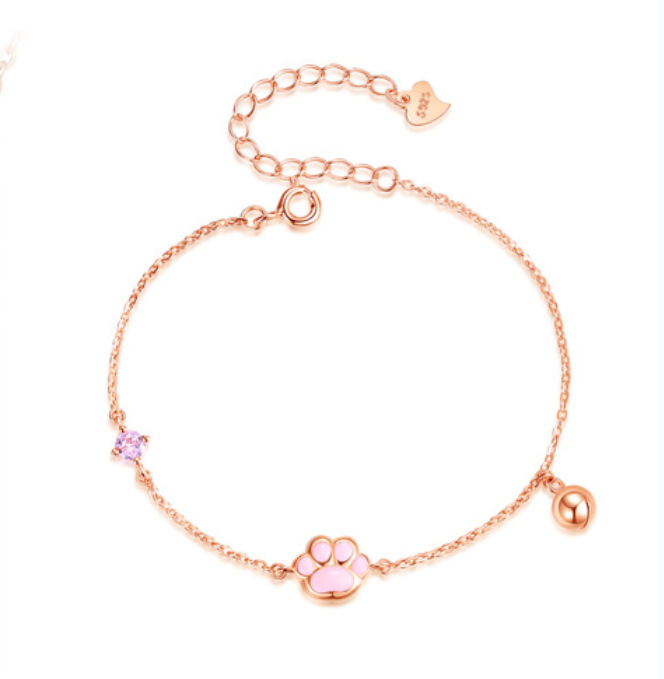 Sterling Silver Cat Claw Necklace Women's Summer Cute Pendant Collarbone Chain 2022 New 520 Valentine's Day Gift for Girlfriend