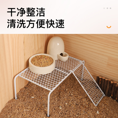 Luding chicken landscaping platform with feeder, kettle, ladder, Luding chicken breeding supplies, grid storage shelf wholesale