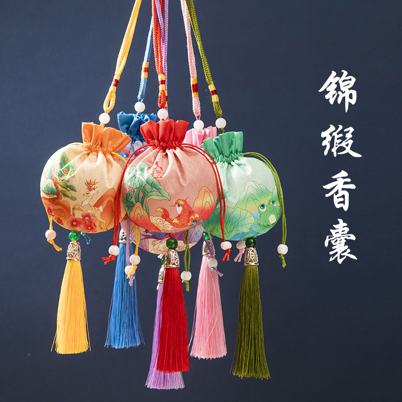 古風香包香嚢携帯小福袋端午節荷包袋錦嚢自動車ストラップ胎髪袋蚊よけ香袋|undefined