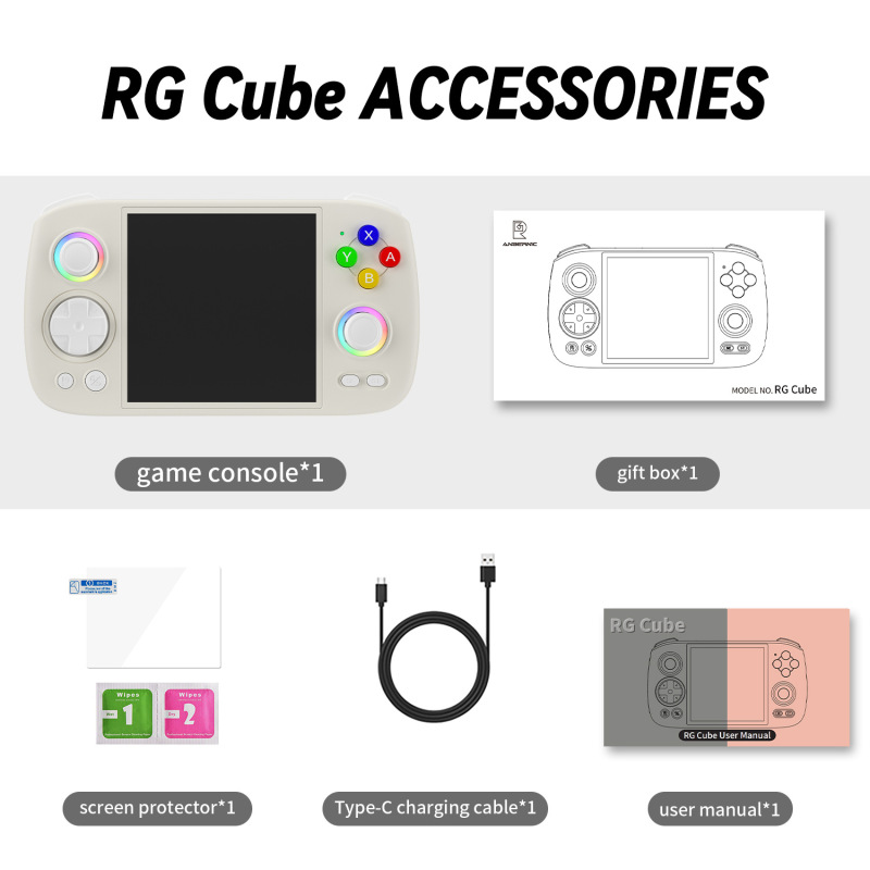 ANBERNIC安伯尼克RGCube方屏掌上游戏机串流摇杆氛围灯RGB怀旧风|undefined