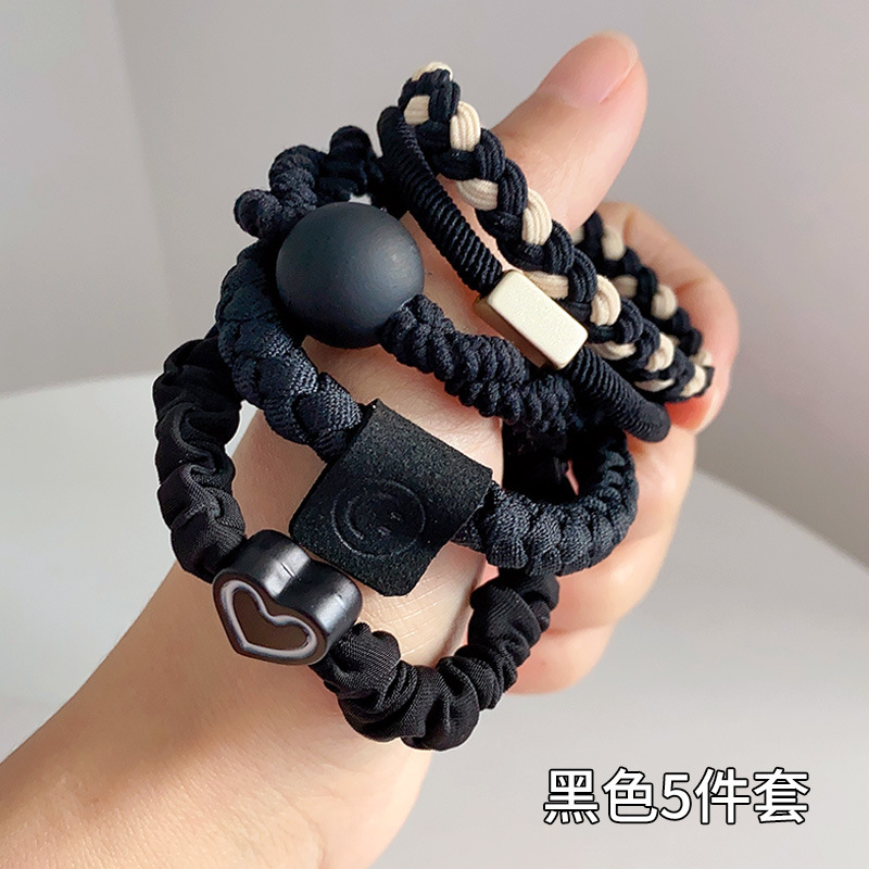 Cordilla de goma de mujer simple cuerdas de cabello de cola de caballo alta cuerda de cabello temperamental alta elasticidad y durabilidad 2024 nuevo toque de cabello