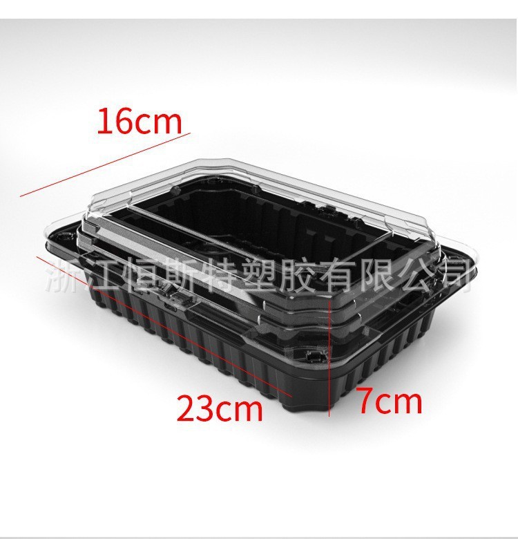 bandeja fresca transparente desechable de grado alimenticio mascota cuadrada caja de embalaje de plástico caja de embalaje de verduras supermercado al por mayor