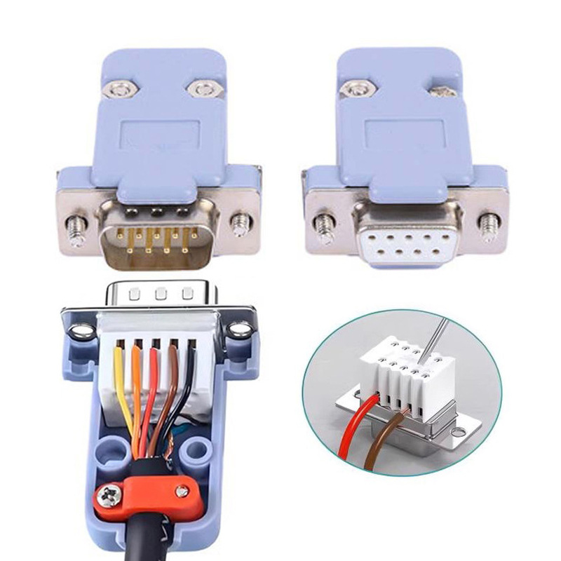 Db9 Solderless Connector Rs232 485 Communication Serial Port D-Sub 9-Pin Connector Plug Industrial Grade