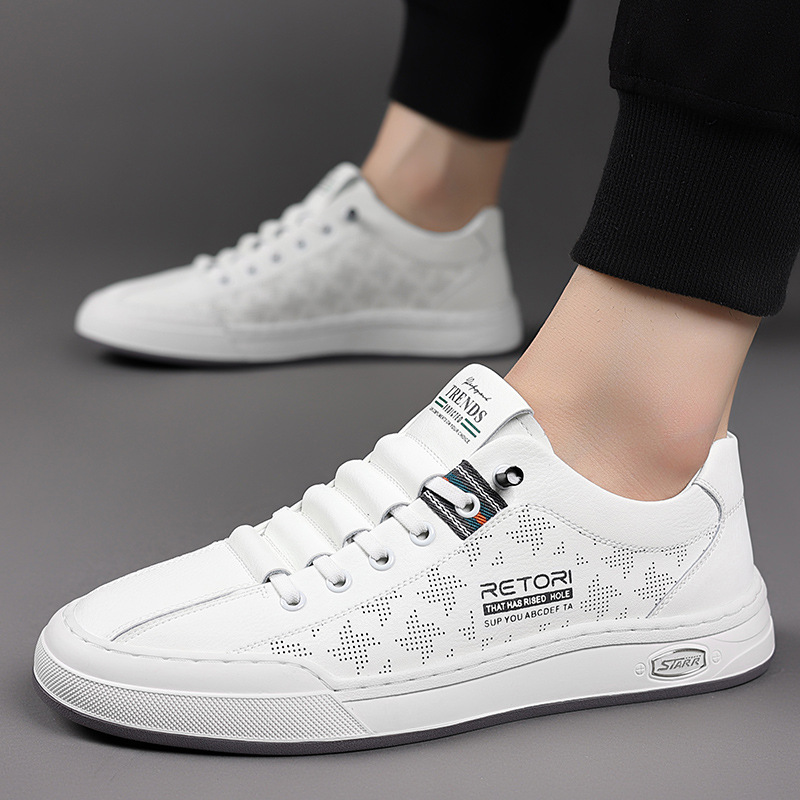 Nuevos zapatos blancos de hombre zapatos casuales cómodos de verano zapatos de skate transpirables de hombre tendencia al por mayor zapatos de hombre